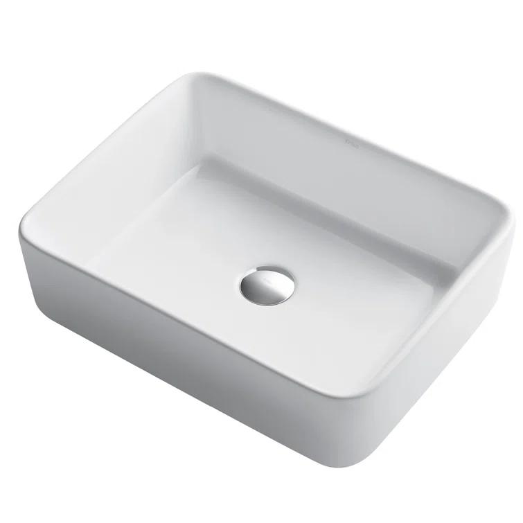 Kraus KCV-121 Thin ceramics Rectangular Vessel Bathroom Sink