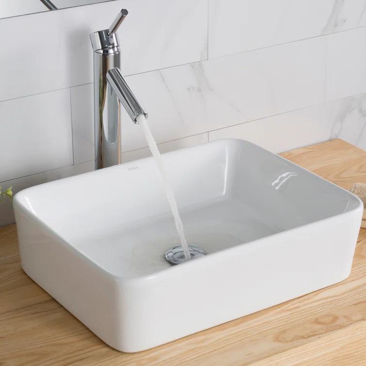 Kraus KCV-121 Thin ceramics Rectangular Vessel Bathroom Sink