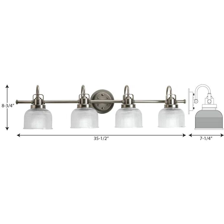 Rosser 4 Light Transparent Dimmable Vanity Light