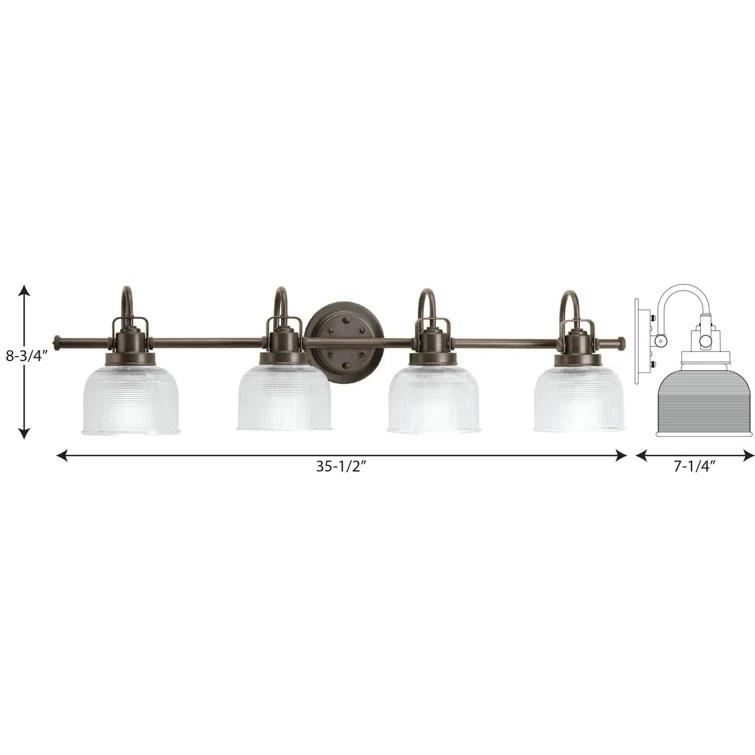 Rosser 4 Light Transparent Dimmable Vanity Light