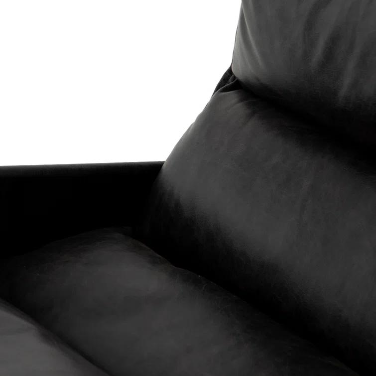 Sonoma Black Transitional Leather & Metal Arm Chair