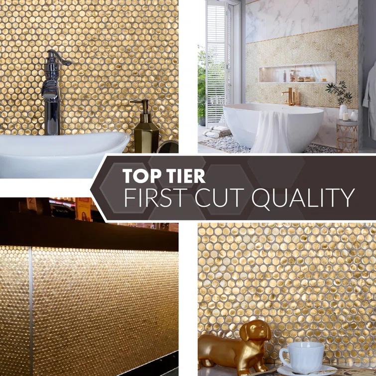 12.2" x 12.2" Glass Penny Round Mosaic Wall & Floor Tile