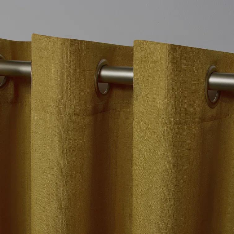 Loha GT Aaliyah Solid Color Semi-Sheer Grommet Curtain Panels