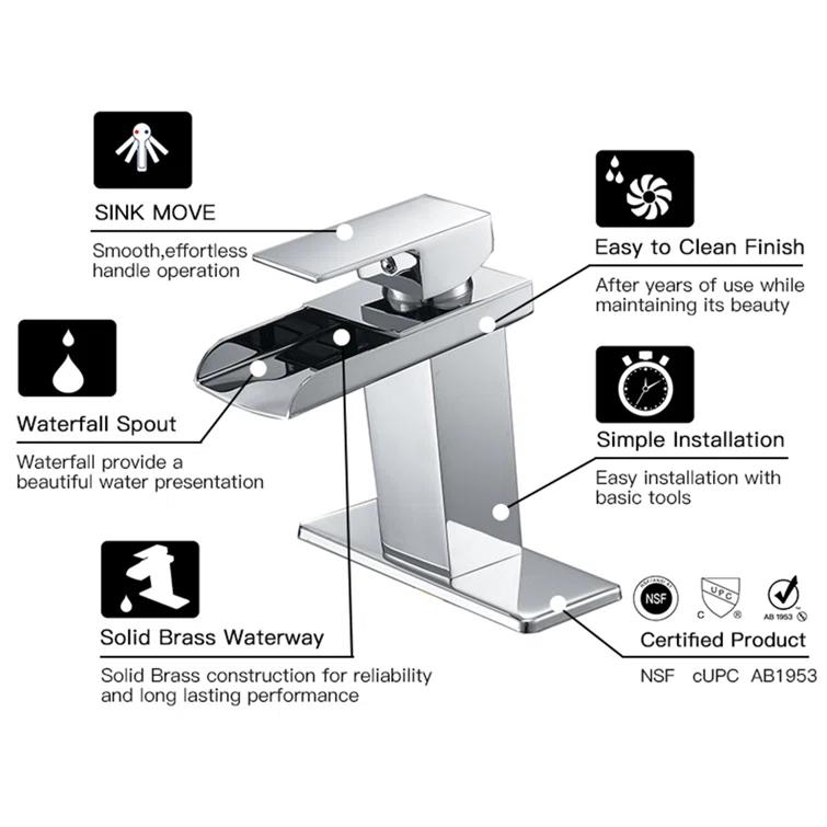 VIBRANTBATH YZJ9009-C-2 Single-Hole Single-handle Bathroom Faucet with Drain Assembly