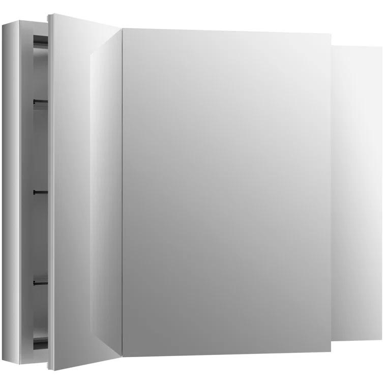 KOHLER Verdera® Aluminum Triple-Door Medicine Cabinet, Frameless with Adjustable Shelves