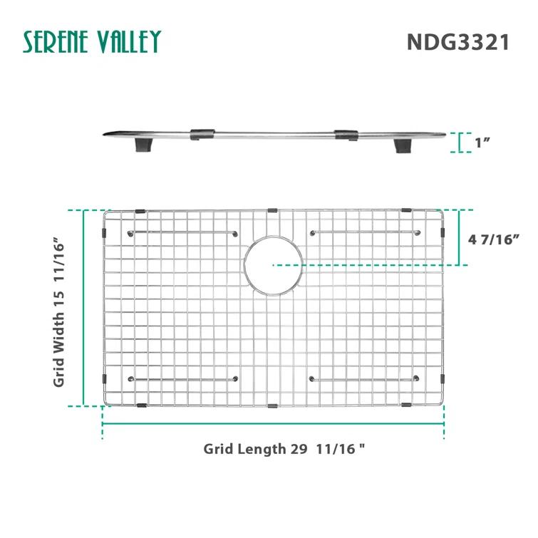 29.69-in x 15.67-in Rear Drain Heavy-Duty Stainless Steel Sink Grid