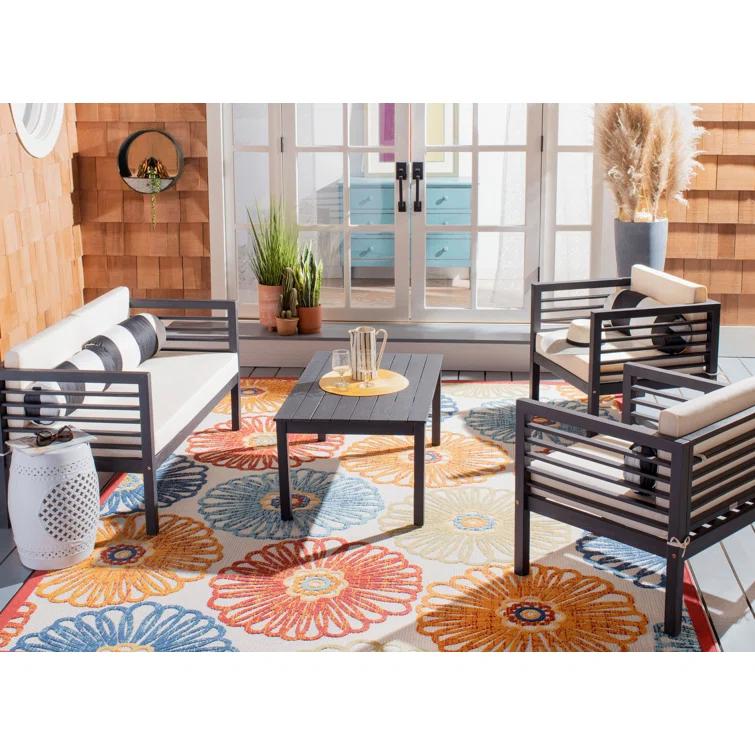 Wade Logan® Arlethe 5 Piece Rattan Sofa Seating Group with Cushions