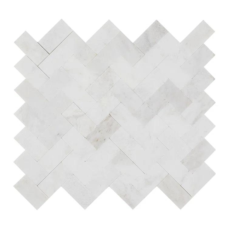 Minute Mosaix Natural Stone Herringbone Mosaic Sheet Floor &Wall Tile
