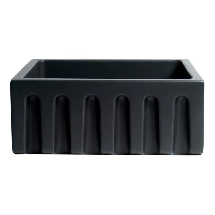 24'' L Farmhouse / Apron Single Bowl Fireclay Kitchen Sink