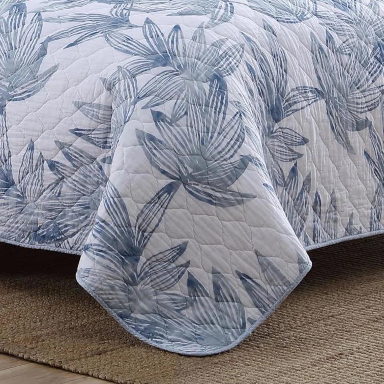 Tommy Bahama Home Tommy Bahama Kayo Blue Cotton Reversible Quilt Set