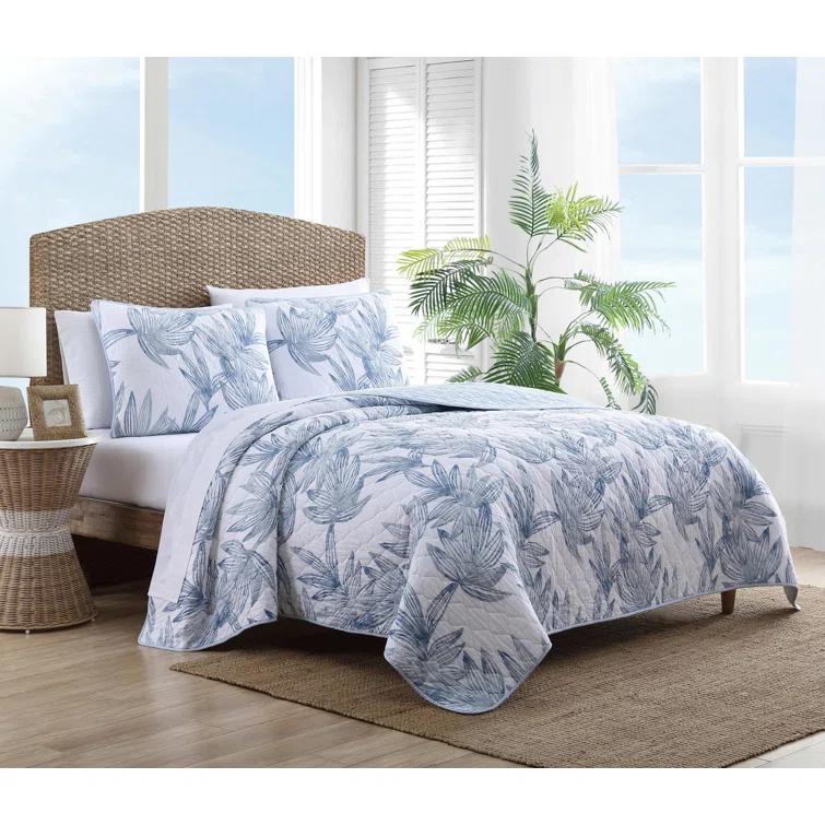 Tommy Bahama Home Tommy Bahama Kayo Blue Cotton Reversible Quilt Set