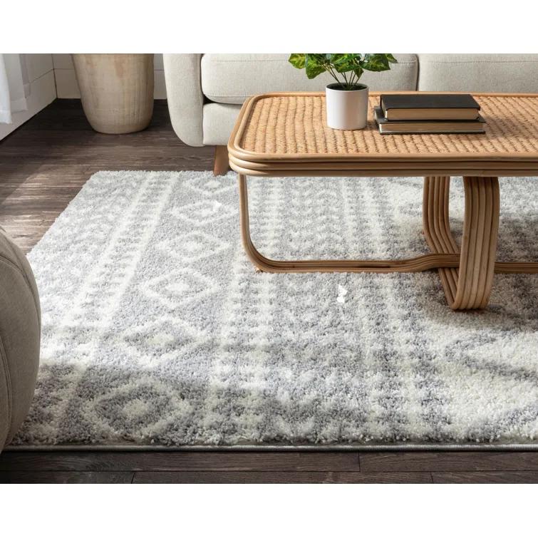 Marandia Geometric Gray Area Rug