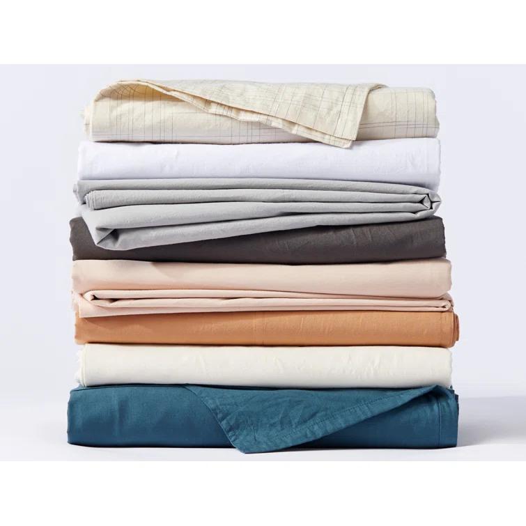 Coyuchi Organic Crinkled Percale Duvet Cover