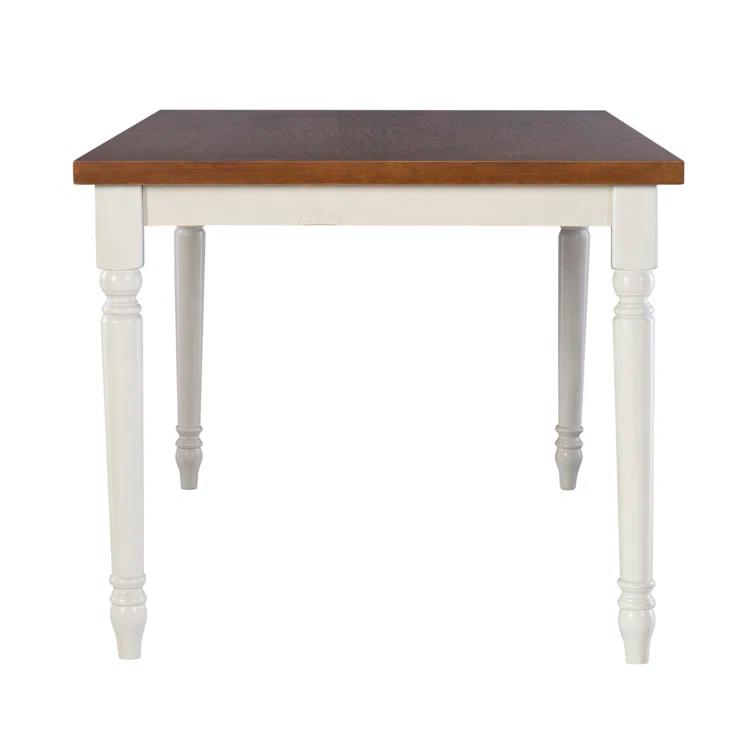 Io 60" Two Tone Solid Wood Farmhouse Dining Table