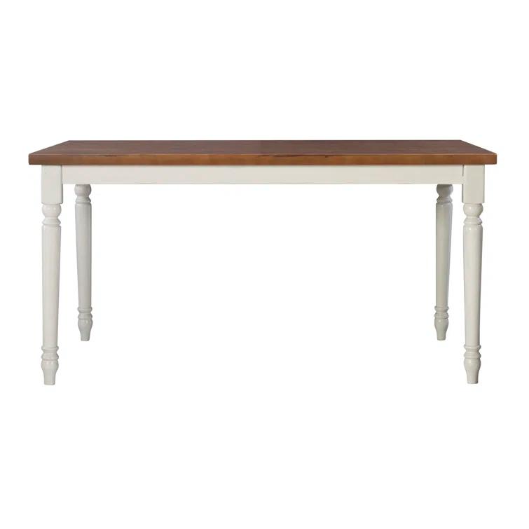 Io 60" Two Tone Solid Wood Farmhouse Dining Table