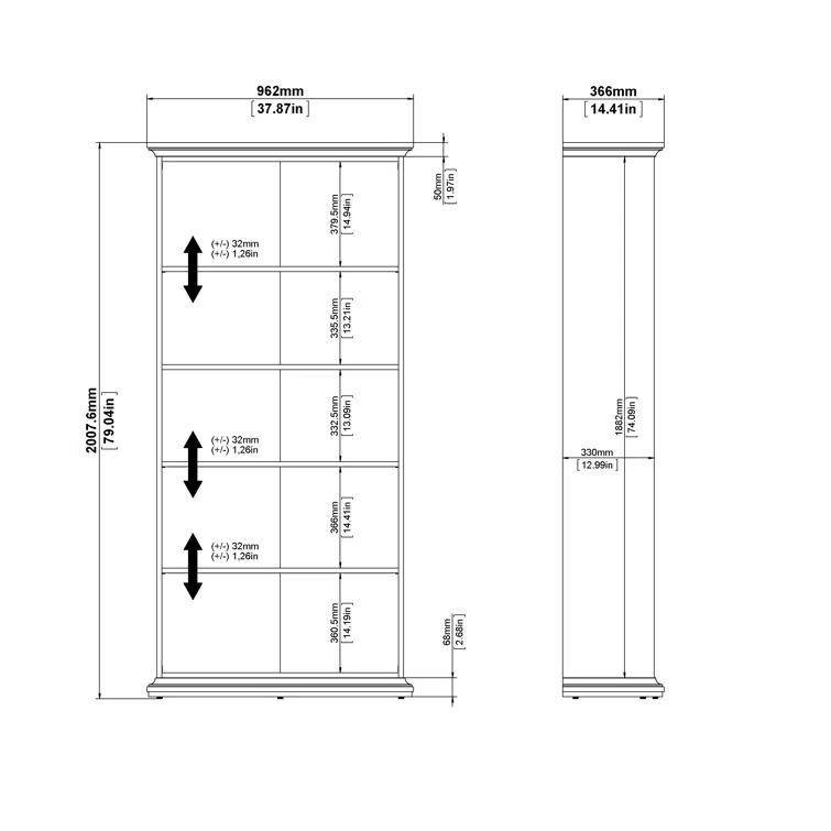 Vilnius Lou 79.04" H x 37.9" W Standard Bookcase