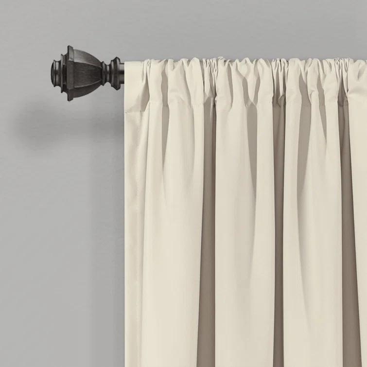 Lush Decor Allison Ruffle Polyester Semi Sheer Curtain Pair (Set of 2)