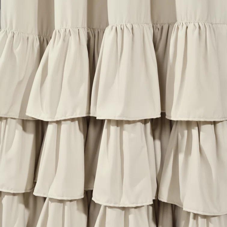 Lush Decor Allison Ruffle Polyester Semi Sheer Curtain Pair (Set of 2)