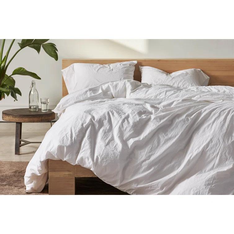 Coyuchi Organic Crinkled Percale Duvet Cover