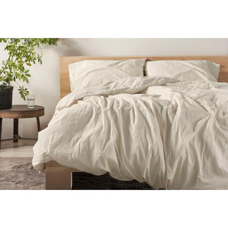 Coyuchi Organic Crinkled Percale Duvet Cover
