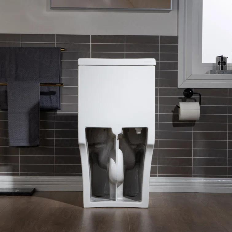 1.28 GPF Elongated Comfort ADA Height One Piece Dual-Flush Toilet with Soft-Closing Seat,MAP Flushing 1000G