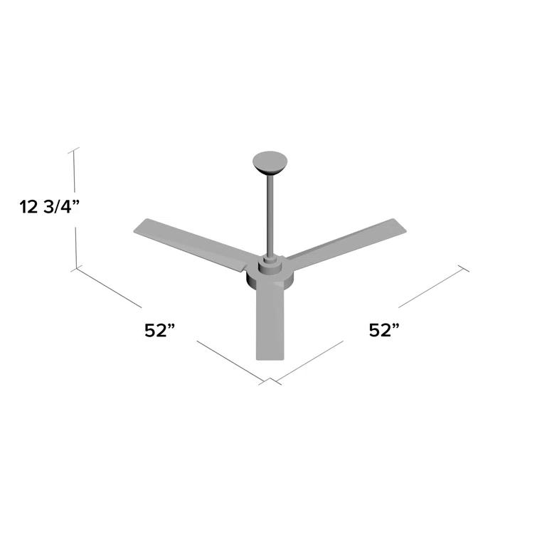 52" Roto 3 - Blade Propeller Ceiling Fan with Wall Control
