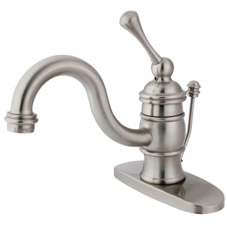 Kingston Brass Victorian Single-Handle 1-Hole Deck Mount Bathroom Faucet with Plastic Pop-Up