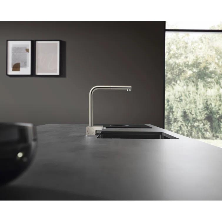 Aquno Select Kitchen Faucet with L-Shape 2-Spray Pull-Out Spout, 1.75