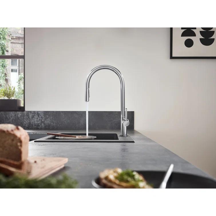 hansgrohe Talis N HighArc Kitchen Faucet, O-Style 2-Spray Pull-Down, 1.75 GPM