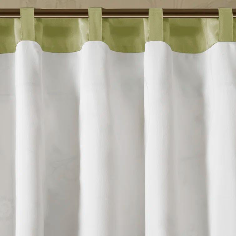 Madison Park Serene Floral Embroidered 50'' W Single Window Valance