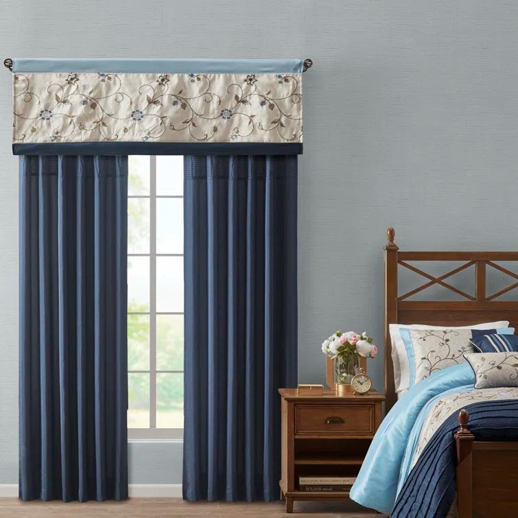 Madison Park Serene Embroidered Curtain Panel