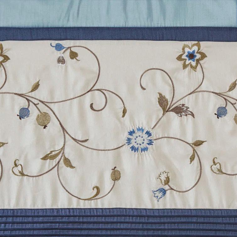 Madison Park Serene Embroidered Curtain Panel