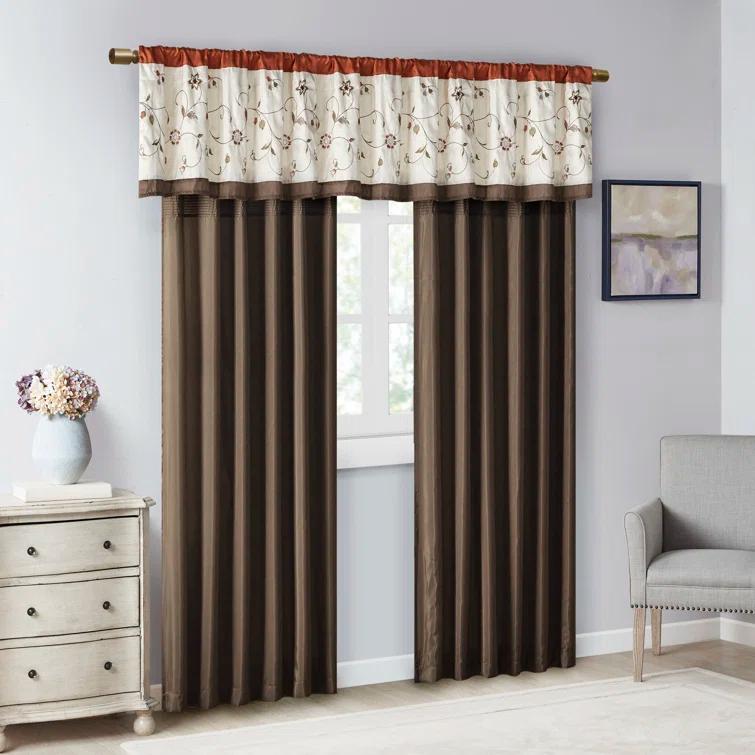 Madison Park Serene Embroidered Curtain Panel