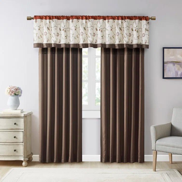 Madison Park Serene Embroidered Curtain Panel