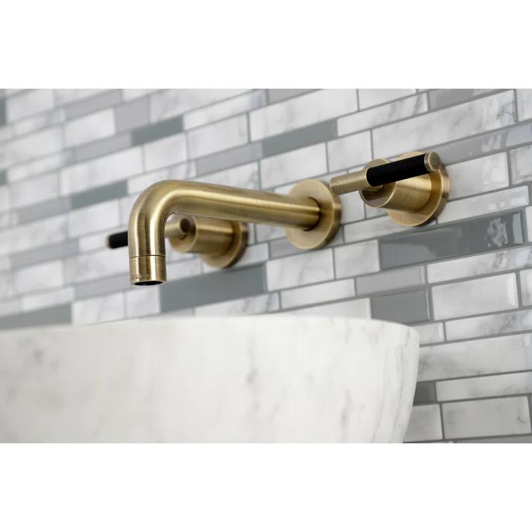 Kingston Brass Kaiser Two-Handle Wall Mount Bathroom Faucet