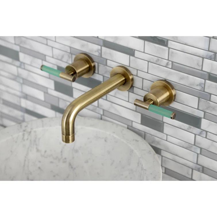 Kingston Brass Kaiser Two-Handle Wall Mount Bathroom Faucet