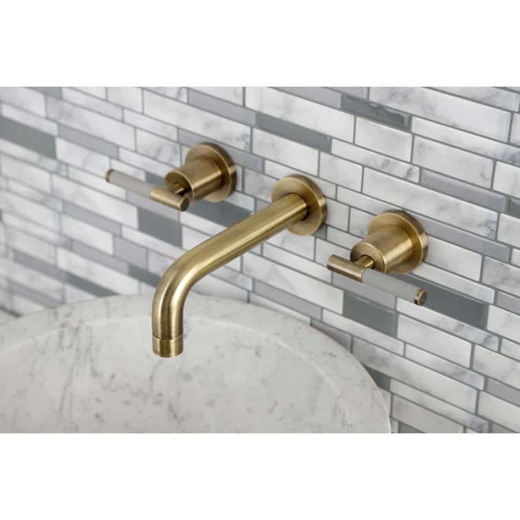Kingston Brass Kaiser Two-Handle Wall Mount Bathroom Faucet