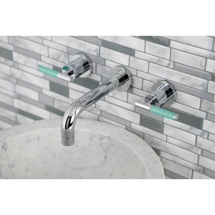 Kingston Brass Kaiser Two-Handle Wall Mount Bathroom Faucet