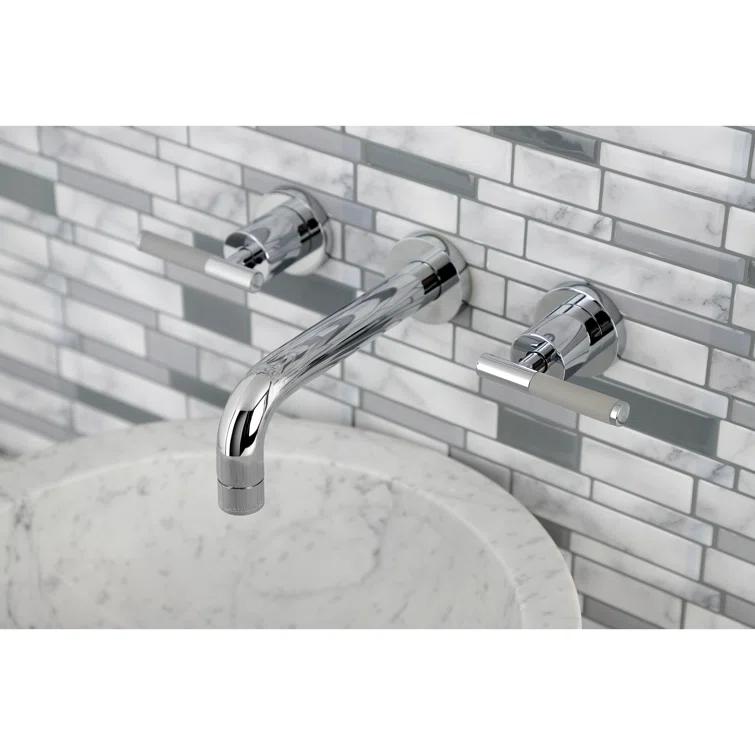 Kingston Brass Kaiser Two-Handle Wall Mount Bathroom Faucet