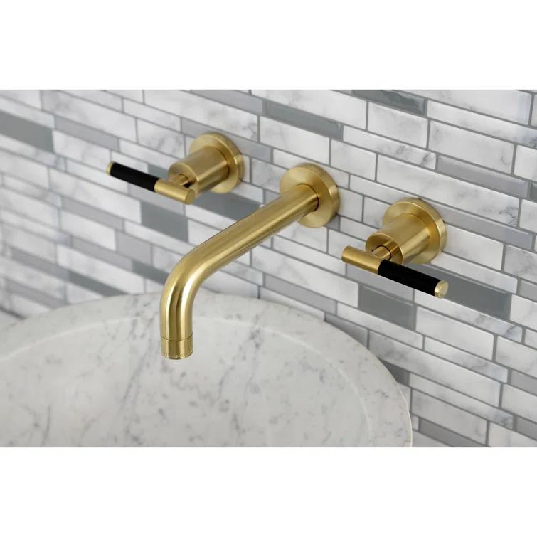 Kingston Brass Kaiser Two-Handle Wall Mount Bathroom Faucet