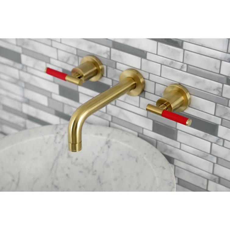 Kingston Brass Kaiser Two-Handle Wall Mount Bathroom Faucet