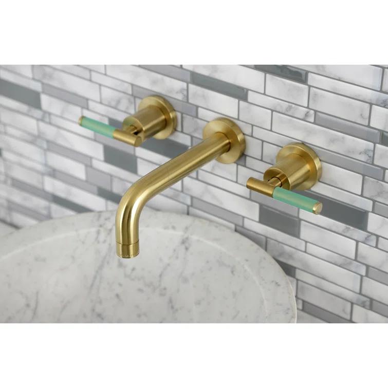 Kingston Brass Kaiser Two-Handle Wall Mount Bathroom Faucet