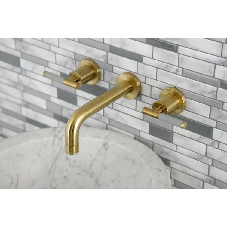 Kingston Brass Kaiser Two-Handle Wall Mount Bathroom Faucet