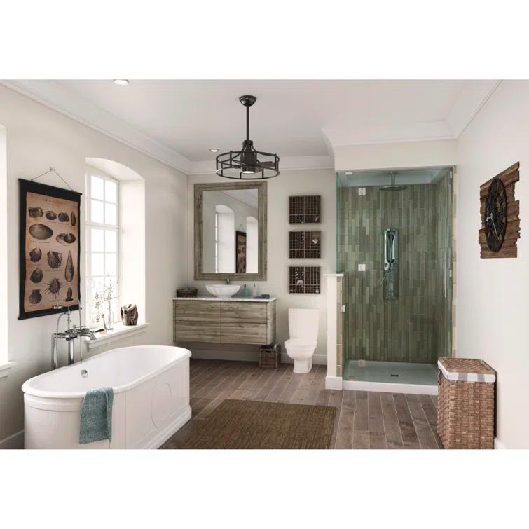 24" Seattle 4 - Blade Caged Ceiling Fan with Wall Control and LED Light Kit Included