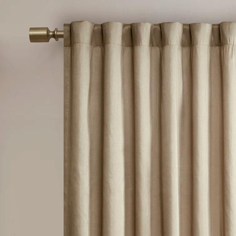 Andora Embroidered Branch Rod Pocket Single Curtain Panel
