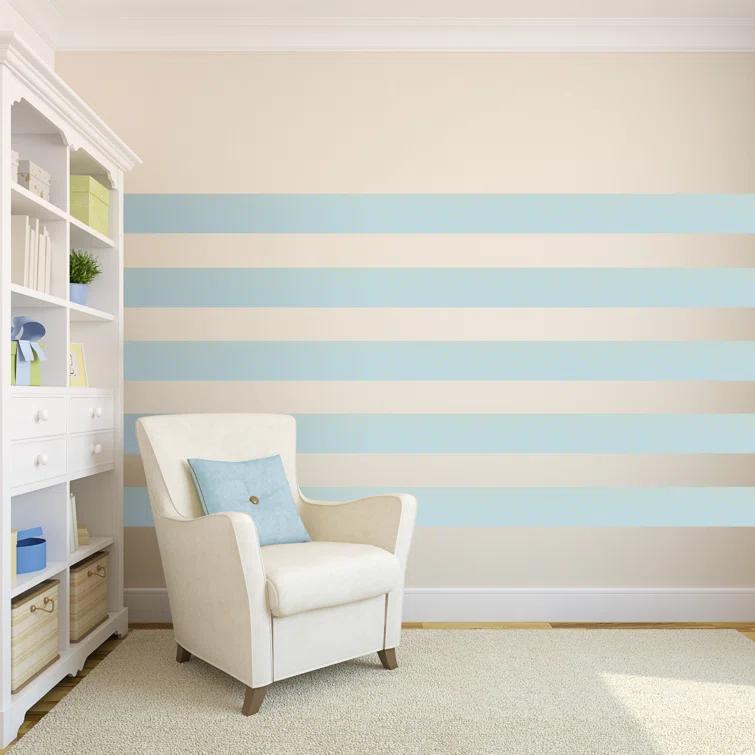 Tempaper Kids' Falling Dots Self-Adhesive Removable Borders Wallpaper Blue/Metallic Gold: Vinyl, Peelable, Washable