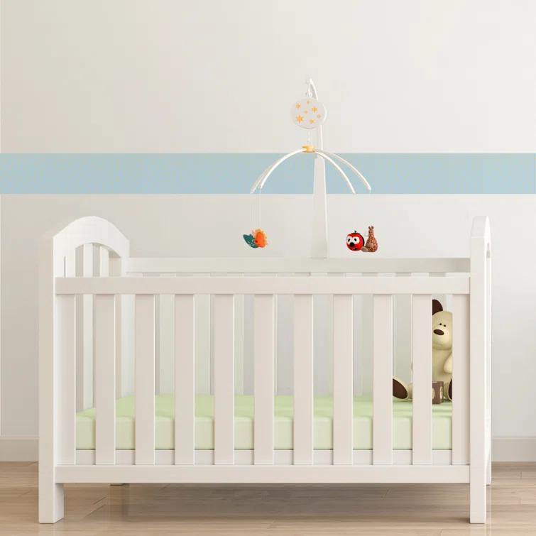 Tempaper Kids' Falling Dots Self-Adhesive Removable Borders Wallpaper Blue/Metallic Gold: Vinyl, Peelable, Washable