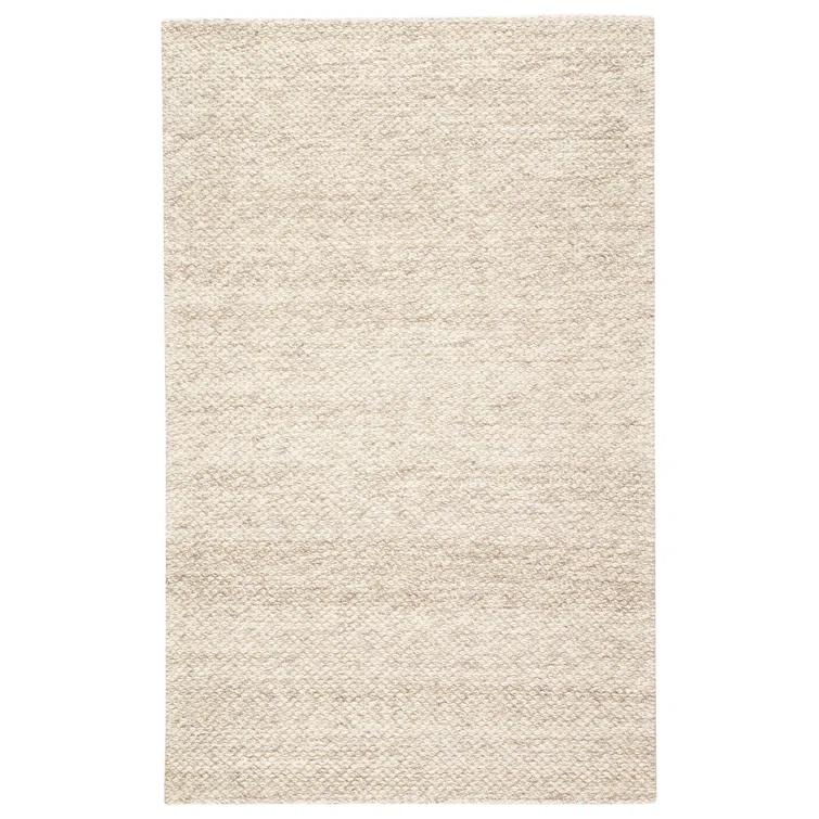 Scandinavia Rakel Wool Area Rug in Solid Taupe/White