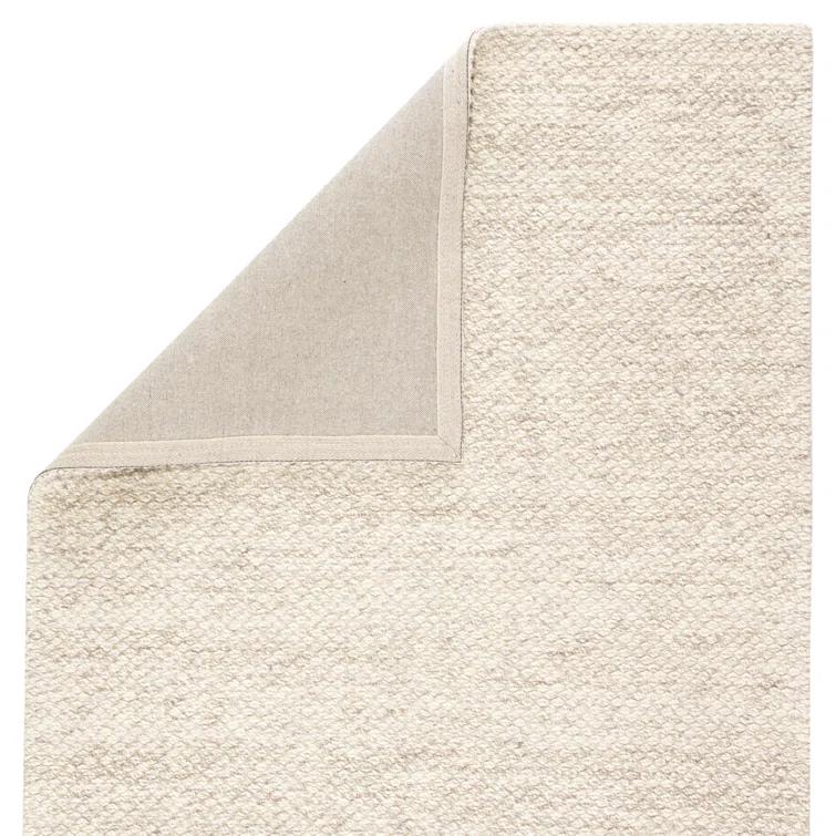 Scandinavia Rakel Wool Area Rug in Solid Taupe/White