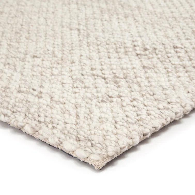 Scandinavia Rakel Wool Area Rug in Solid Taupe/White
